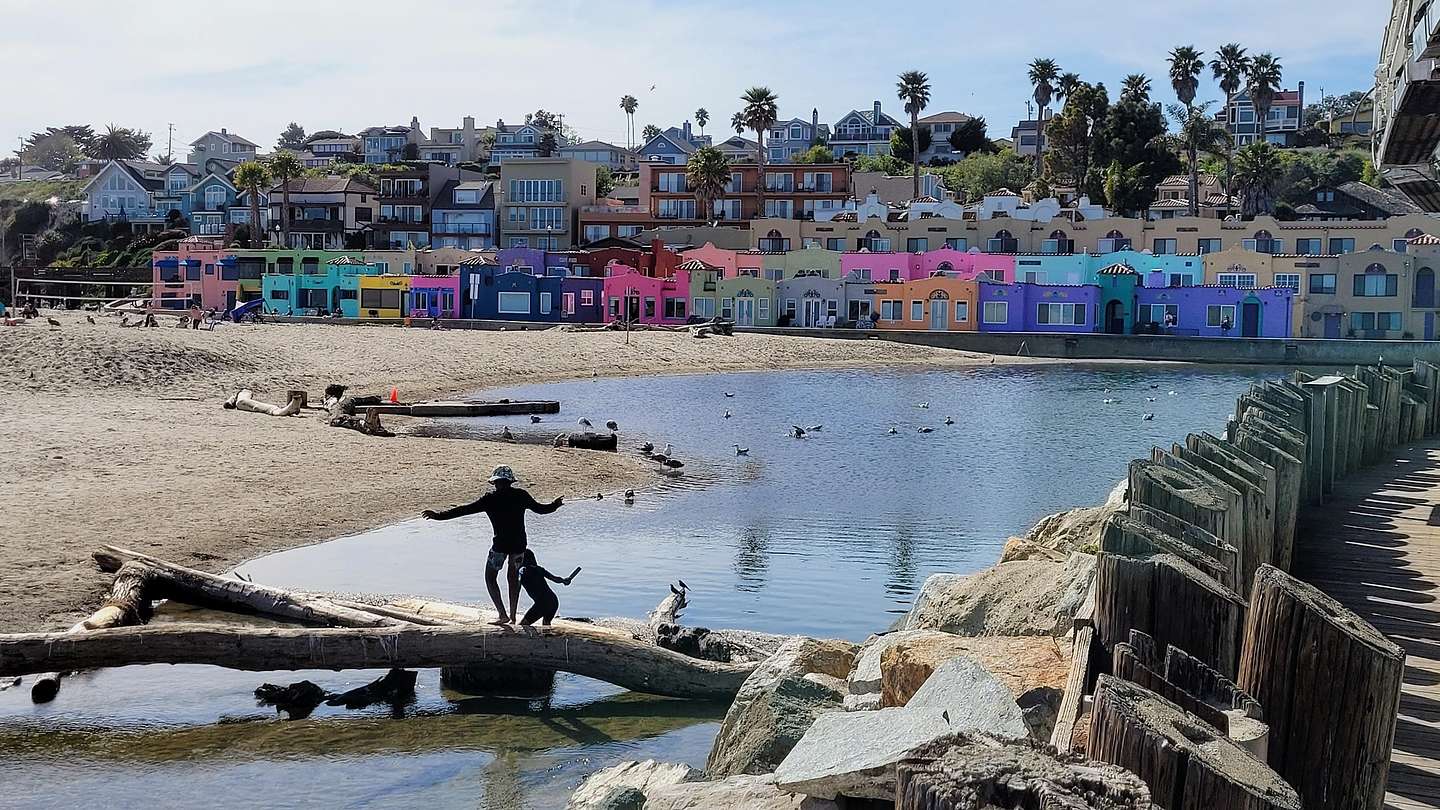 Soquel Creek flowing through Capitola Beach